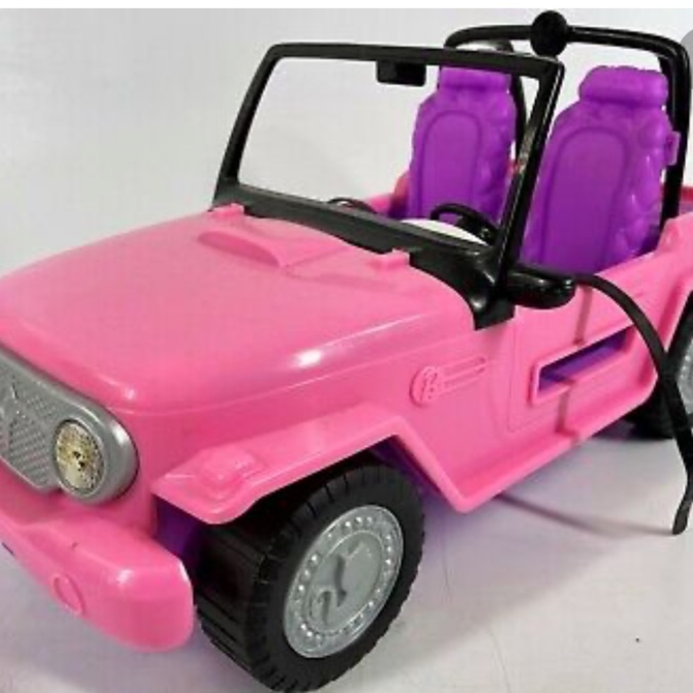 Malibu Barbie- Pink jeep and her dog Taffy